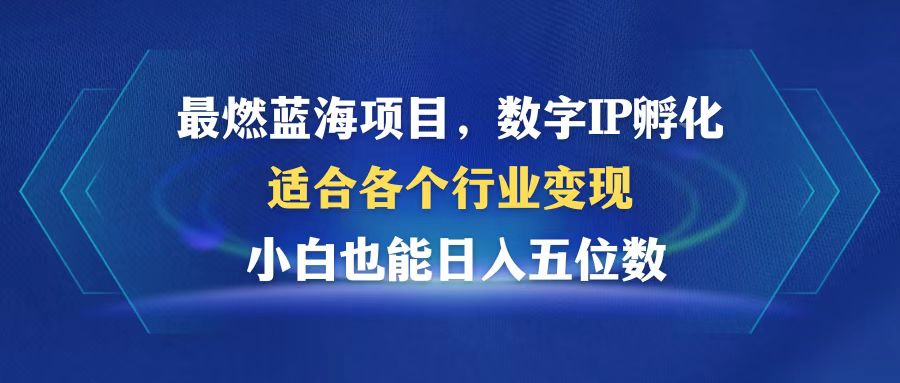 最燃蓝海项目  数字IP孵化  适合各个行业变现  小白也能日入5位数-资源宝库
