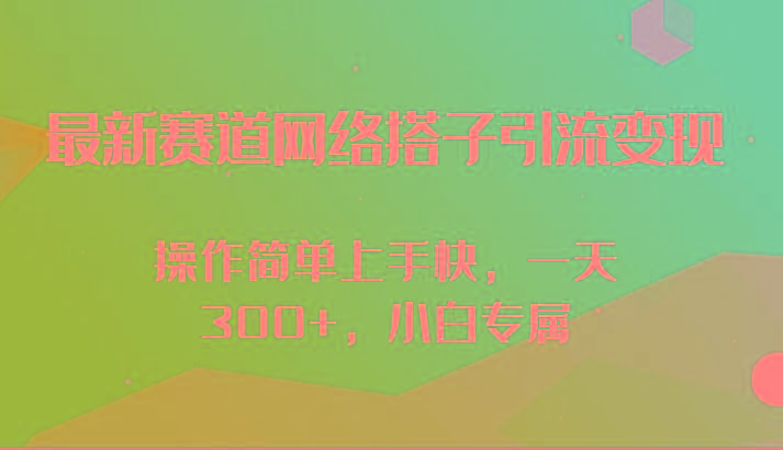 最新赛道网络搭子引流变现!!操作简单上手快，一天300+，小白专属-资源宝库