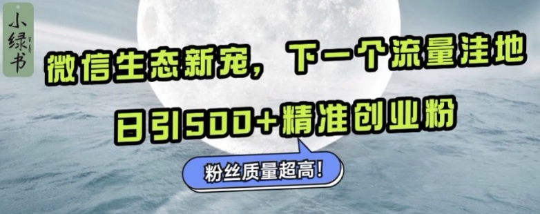微信生态新宠小绿书：下一个流量洼地，日引500+精准创业粉，粉丝质量超高-资源宝库
