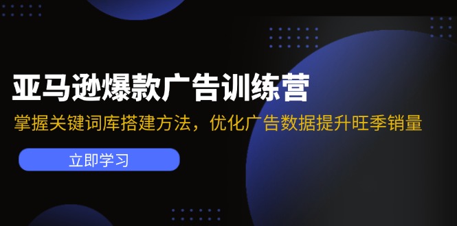 亚马逊爆款广告训练营：掌握关键词库搭建方法，优化广告数据提升旺季销量-资源宝库