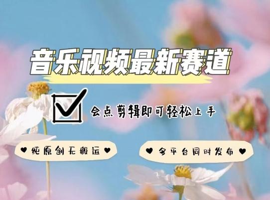 音乐视频赛道最新玩法，纯原创不违规，可所有平台同时发布，会点剪辑即可轻松拿捏【揭秘】-资源宝库