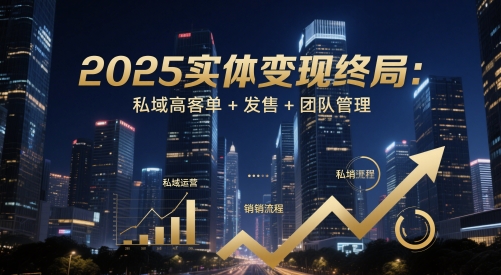 2025实体变现终局：私域高客单+发售+团队管理-资源宝库