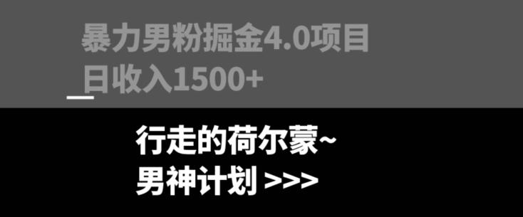 暴力男粉掘金4.0项目不违规不封号无脑复制单人操作日入1000+-资源宝库