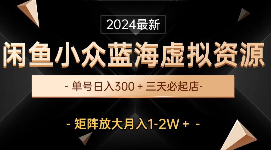 最新闲鱼小众蓝海虚拟资源，单号日入300＋，三天必起店，矩阵放大月入1-2W-资源宝库