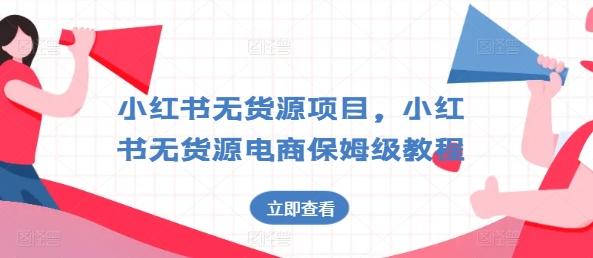 小红书无货源项目，小红书无货源电商保姆级教程【揭秘】-资源宝库