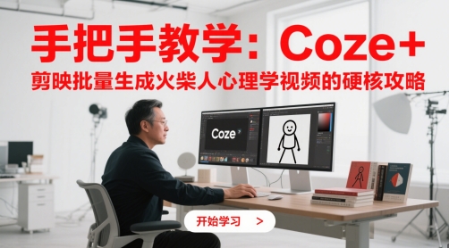 手把手教学:Coze + 剪映批量生成火柴人心理学视频的硬核攻略-资源宝库