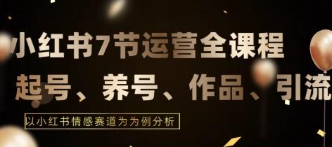 7节小红书运营实战全教程，结合最新情感赛道，打通小红书运营全流程【揭秘】-资源宝库