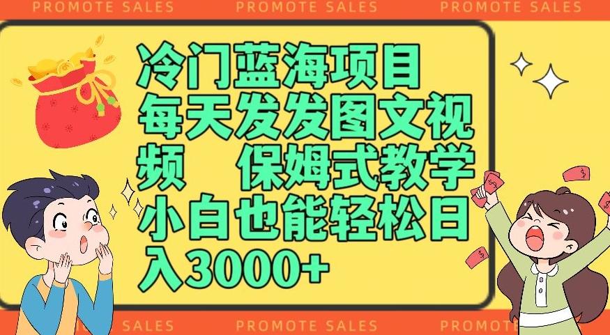 冷门蓝海项目，每天发发图文视频，保姆式教学，小白也能轻松日入3000+-资源宝库