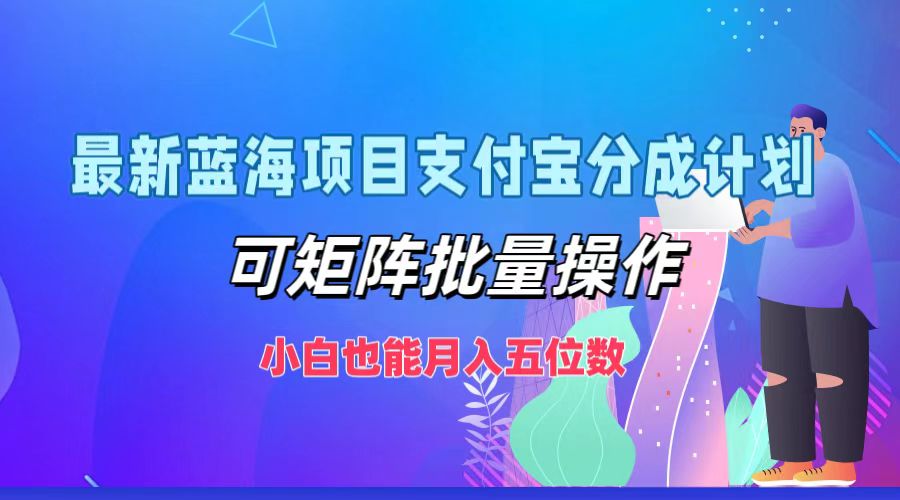最新蓝海项目支付宝分成计划，可矩阵批量操作，小白也能月入五位数-资源宝库