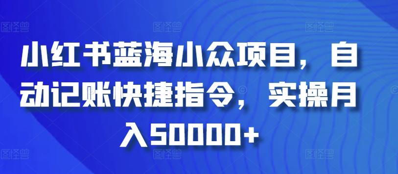 小红书蓝海小众项目，自动记账快捷指令，实操月入50000+【揭秘】-资源宝库
