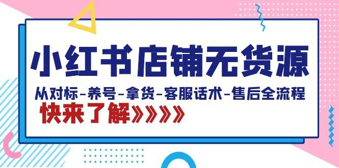 小红书店铺无货源：从对标-养号-拿货-客服话术-售后全流程(20节课)-资源宝库