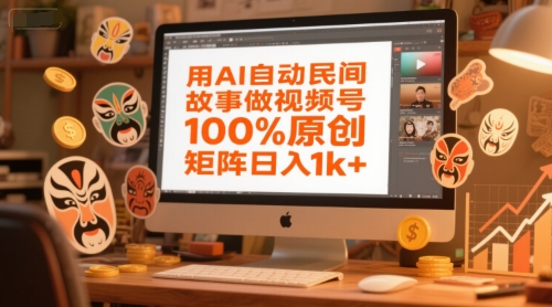 用AI自动民间故事做视频号,100%原创,矩阵日入1k+-资源宝库