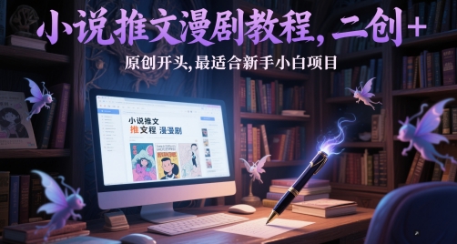 小说推文漫剧教程,二创+原创开头,最适合新手小白项目-资源宝库