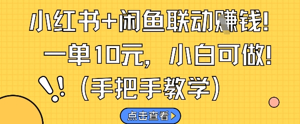 小红书+闲鱼联动挣钱，一单10元，小白可做-资源宝库