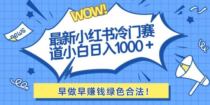最新小红书冷门赛道日入1000+一部手机小白轻松-资源宝库