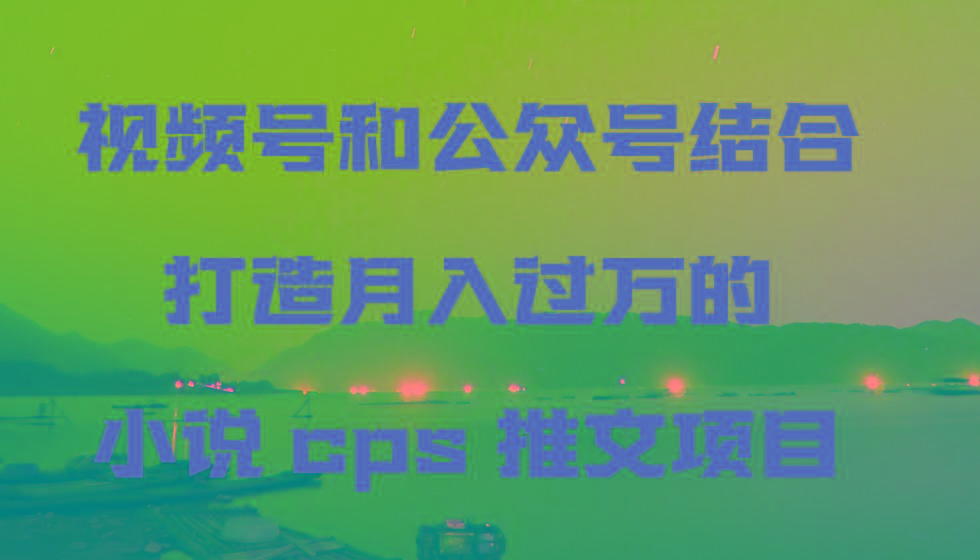 视频号和公众号结合打造月入过万的小说cps推文项目-资源宝库