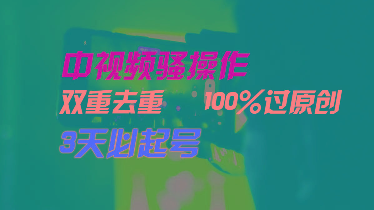 中视频骚操作，双重去重100%过原创，3天比必起号，简单无脑，月入3W+-资源宝库