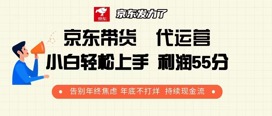 京东带货 代运营 利润55分 告别年终焦虑 年底不打烊 持续现金流-资源宝库