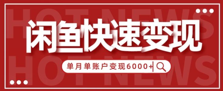 【新手项目】小白快速在闲鱼单月单账号变现6000+的秘密-资源宝库