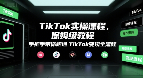 TikTok实操课程，保姆级教程，手把手带你跑通TikTok变现全流程-资源宝库