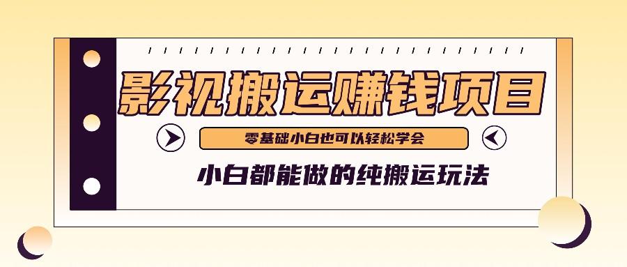 手把手教你操作影视搬运项目，小白都能做零基础也能赚钱-资源宝库