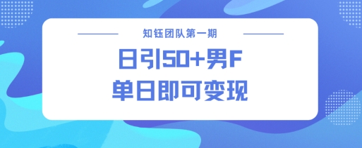 男粉引流新方法不违规，当日即可变现-资源宝库
