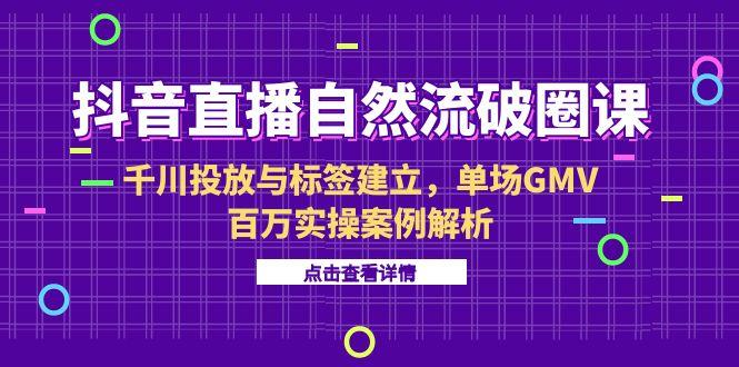 抖音直播自然流破圈课-6月，千川投放与标签建立，单场GMV百万实操案例解析-资源宝库