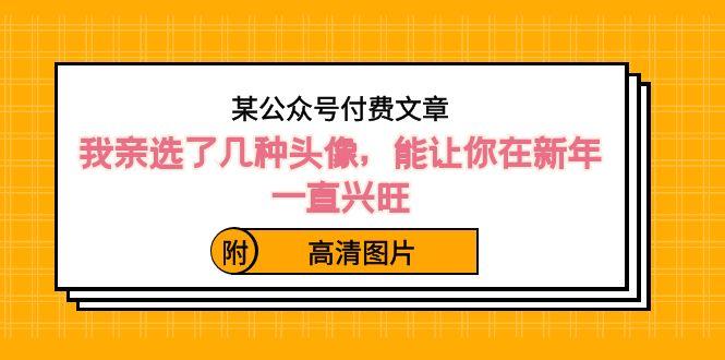 某公众号付费文章：我亲选了几种头像，能让你在新年一直兴旺（附高清图片）-资源宝库