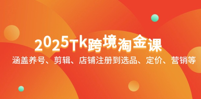 2025Tk跨境淘金课:涵盖养号、剪辑、店铺注册到选品、定价、营销等-资源宝库