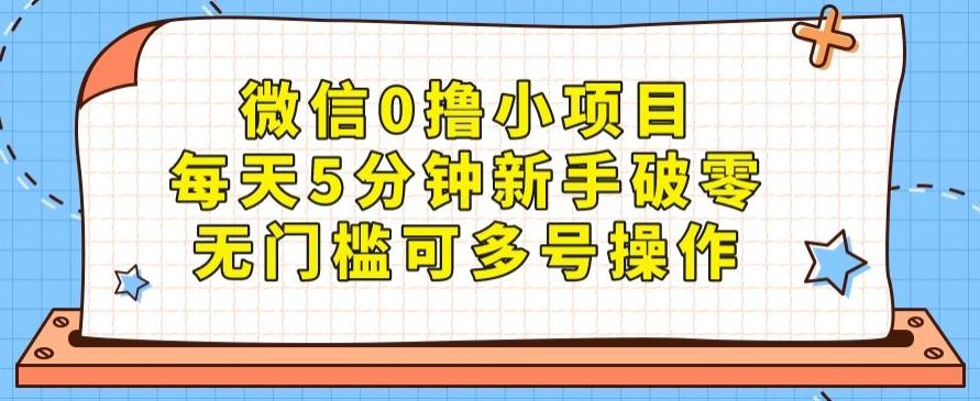 微信0撸小项目，每天5分钟新手破零，无门槛可多号操作-资源宝库