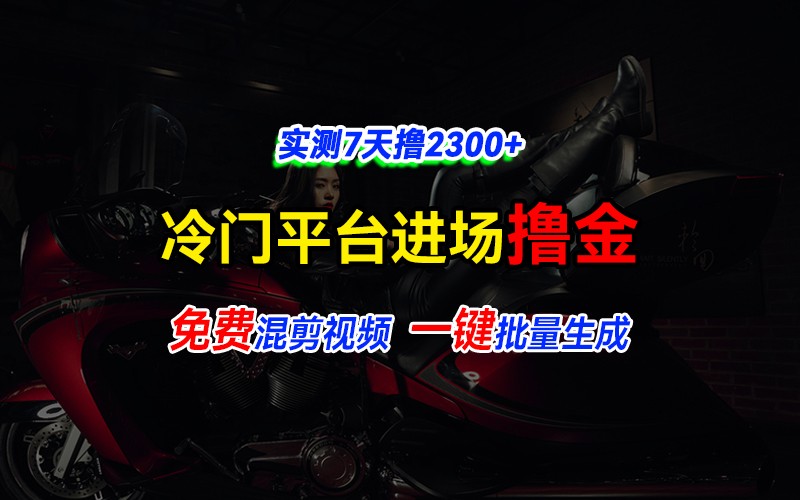 全新冷门平台vivo视频，快速免费进场搞米，通过混剪视频一键批量生成，实测7天撸2300+-资源宝库