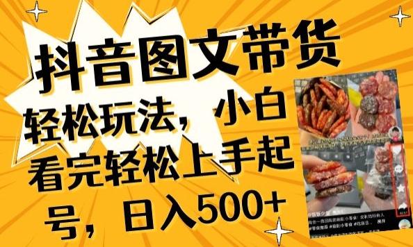 抖音图文带货已过时?那你不如仔细看看这个，小白看完轻松上手起号，日入500+不是梦【揭秘】-资源宝库