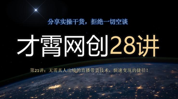 才霄网创28讲第21讲：无需真人出境的直播带货技术，快速变现的捷径！-资源宝库