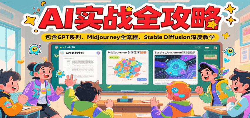 AI实战全攻略，包含GPT系列、Midjourney全流程、Stable Diffusion深度教学-资源宝库