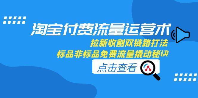 淘宝付费流量运营术，拉新收割双链路打法，标品非标品免费流量撬动秘诀-资源宝库