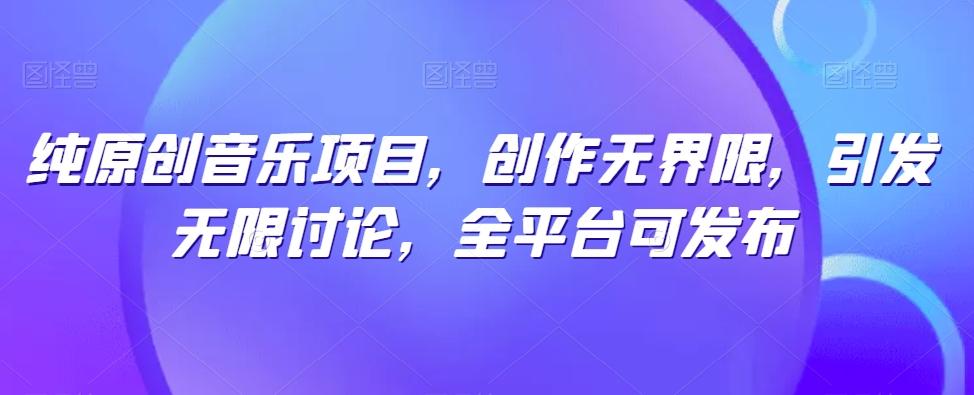 纯原创音乐项目，创作无界限，引发无限讨论，全平台可发布【揭秘】-资源宝库