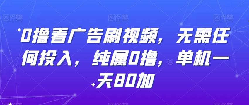 0撸看广告刷视频，无需任何投入，纯属0撸，单机一天80加-资源宝库