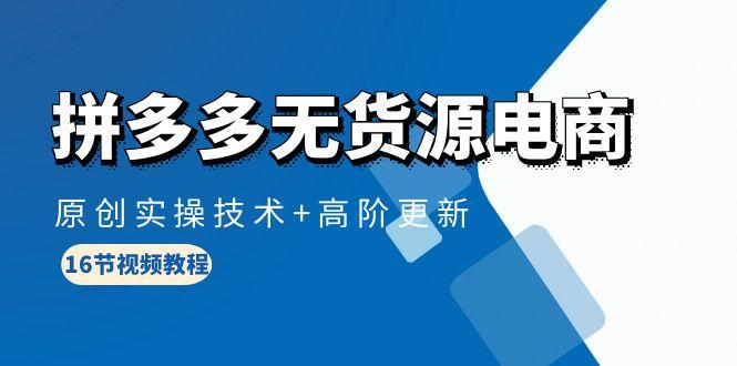 (10015期)拼多多无货源电商，原创实操技术+高阶更新(16节视频教程)-资源宝库