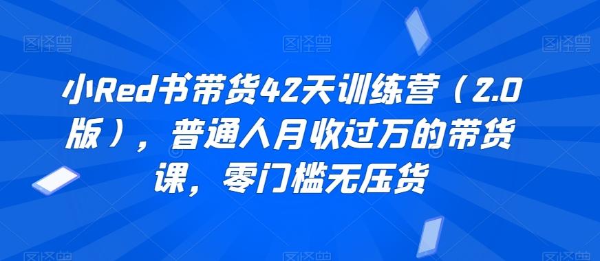 小Red书带货42天训练营(2.0版)，普通人月收过万的带货课，零门槛无压货-资源宝库