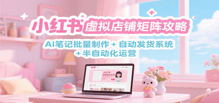 小红书虚拟店铺矩阵攻略:AI笔记批量制作 + 自动发货系统 + 半自动化运营-资源宝库
