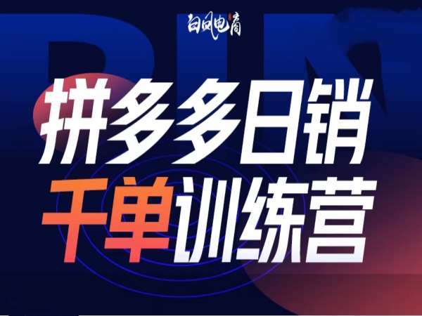 拼多多日销千单训练营第32期,2025开年变化和最新玩法-资源宝库