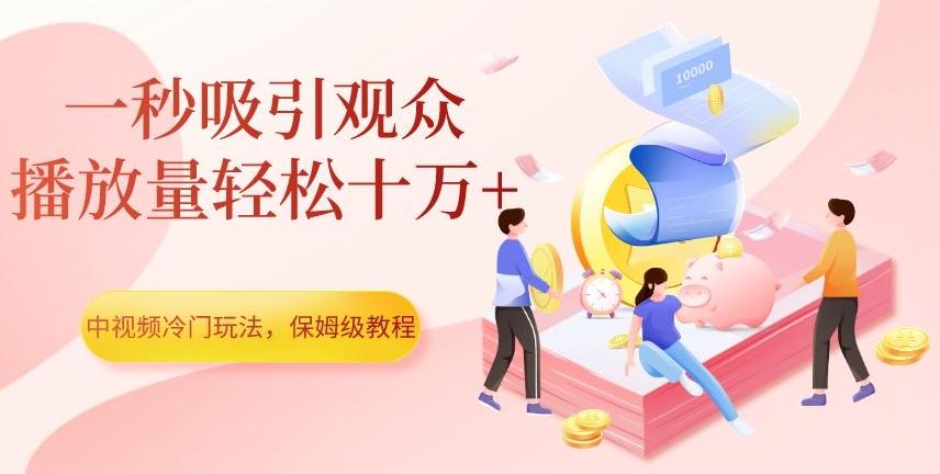 中视频冷门玩法，一秒吸引观众，播放量轻松十万+，保姆级教程【揭秘】-资源宝库