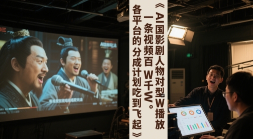 AI三国影视剧人物对口型唱歌玩法,一条视频百W千W播放,各平台的分成计划吃到飞起-资源宝库