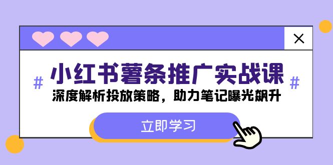 小红书-薯条推广实战课：深度解析投放策略，助力笔记曝光飙升-资源宝库