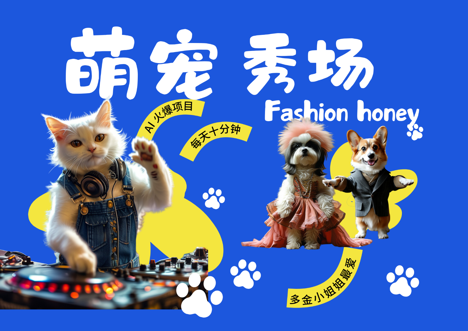 酷飒动物跳舞走秀 时尚喵FASHION汪 多金小姐姐最爱的 轻松月入破W-资源宝库