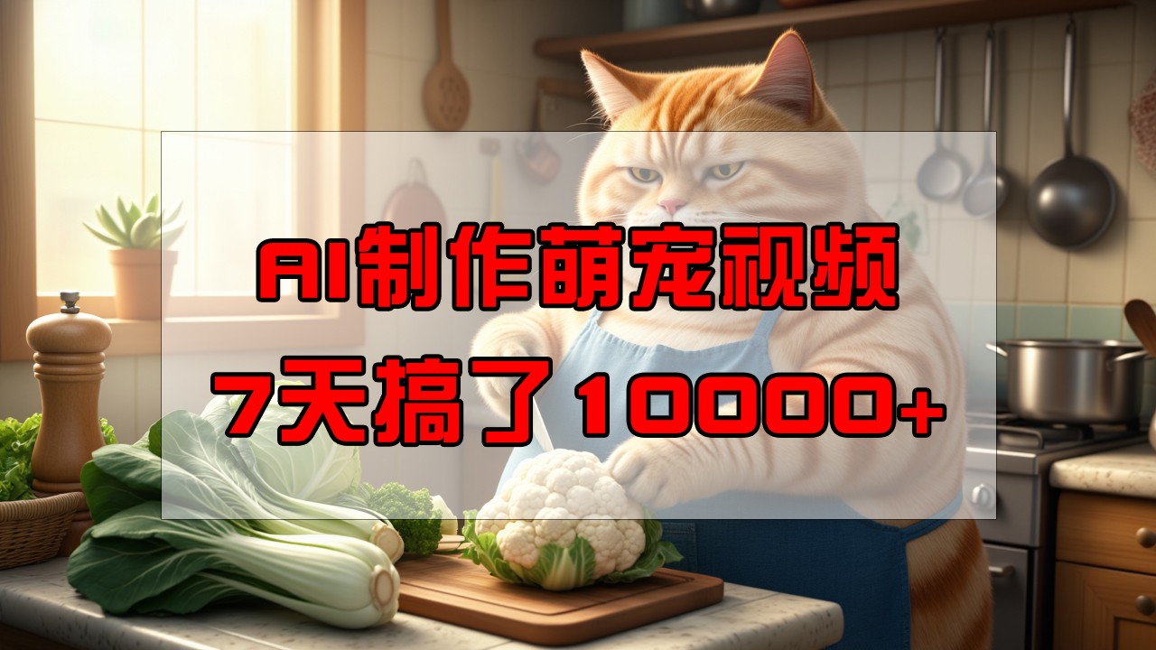 靠AI制作萌宠视频，7天搞了1万+，操作简单门槛低，有手机就行-资源宝库