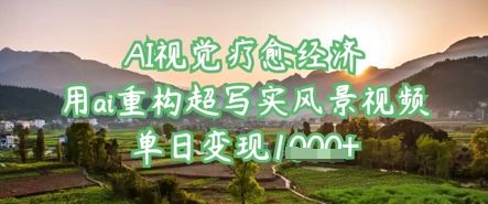 AI视觉疗愈经济:用ai重构超写实风景视频,单日变现多张-资源宝库