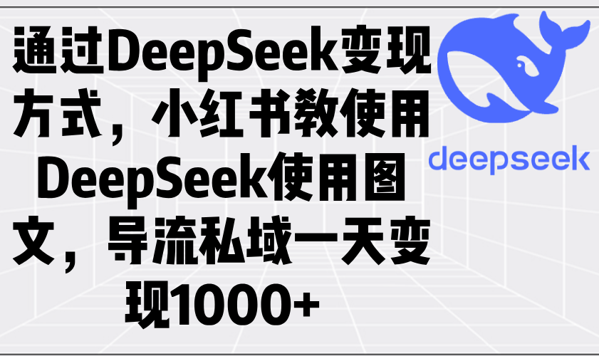 通过DeepSeek变现方式，小红书教使用DeepSeek图文，导流私域一天变现1000+-资源宝库