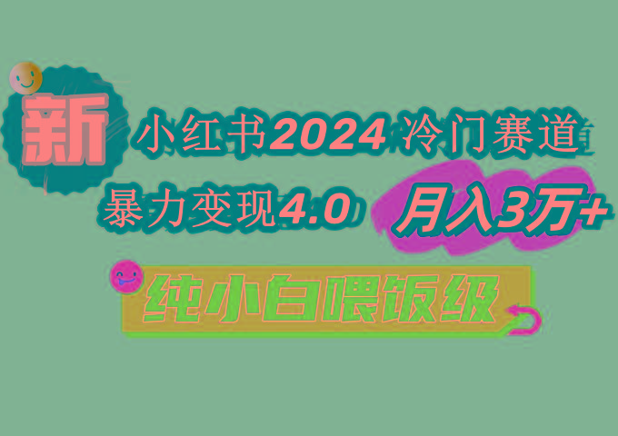 小红书2024冷门赛道 月入3万+ 暴力变现4.0 纯小白喂饭级-资源宝库