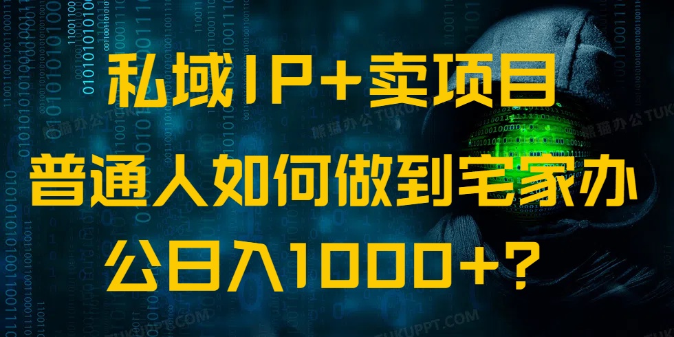 私域IP+卖项目，普通人如何做到宅家办公实现日入1000+-资源宝库